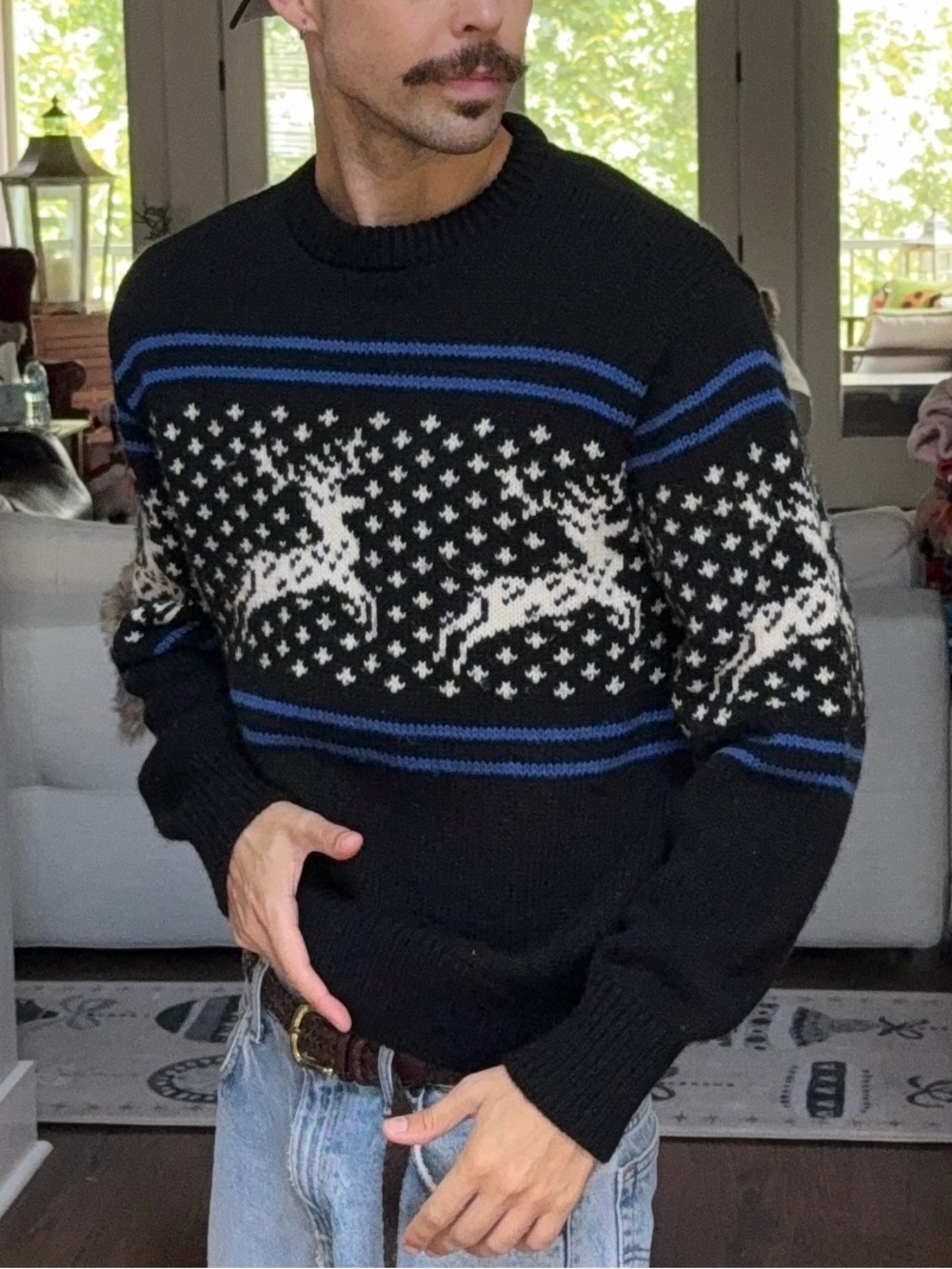 🦌 Vintage USA Heritage Deer Nordic Sweater